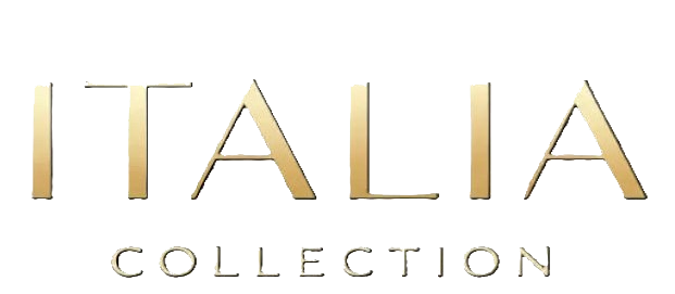 Gold 'ITALIA COLLECTION' logo on a white background